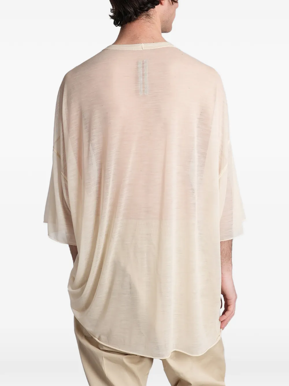 Rick Owens Tommy doorzichtig oversized T-shirt Beige