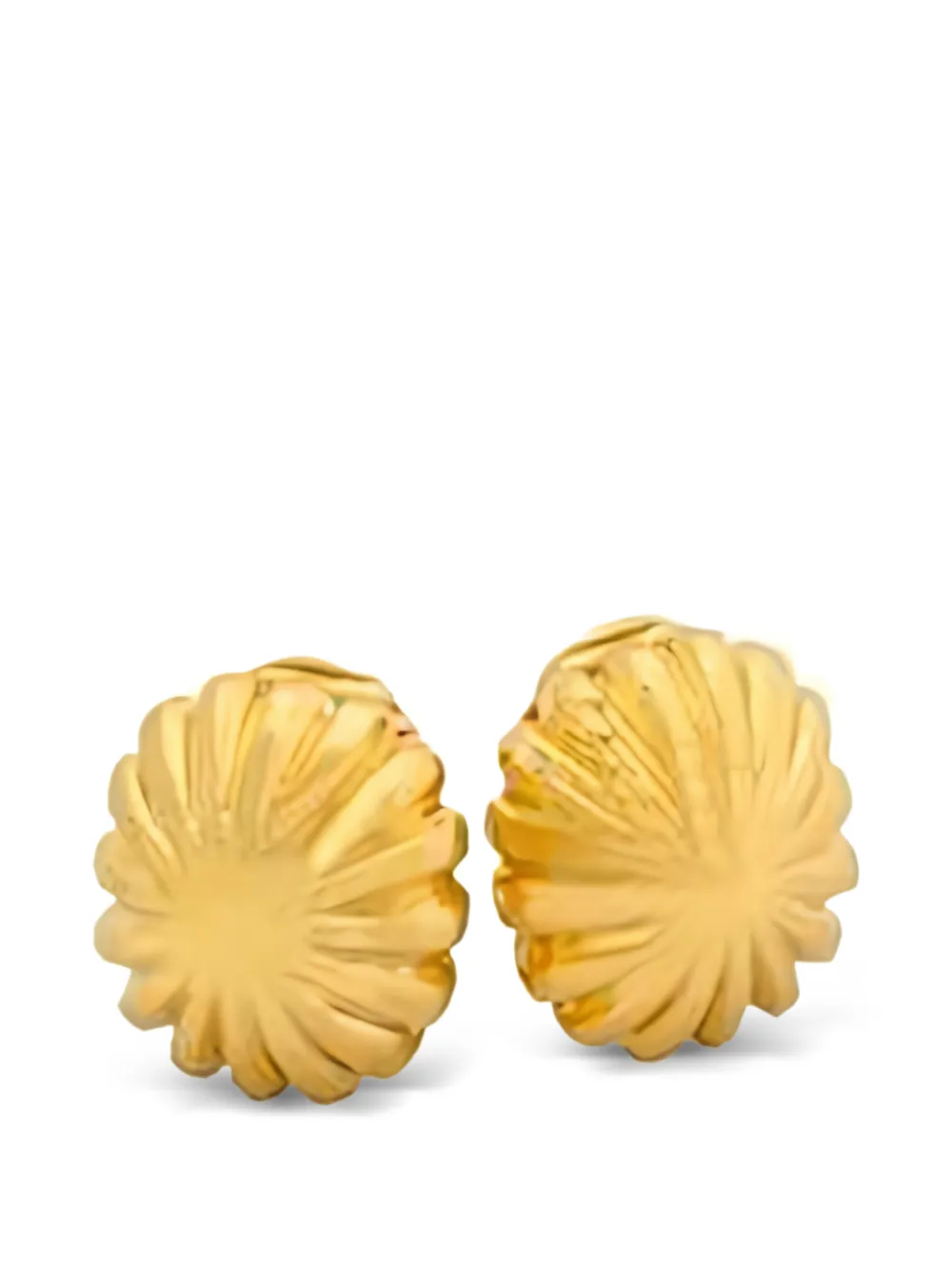 David Webb Fluted Dome Earrings In Gold