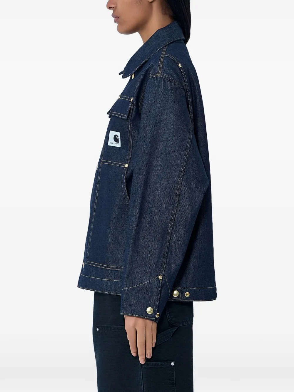  Carhartt Wip Button Patch Pocket Denim Jacket - Blue 