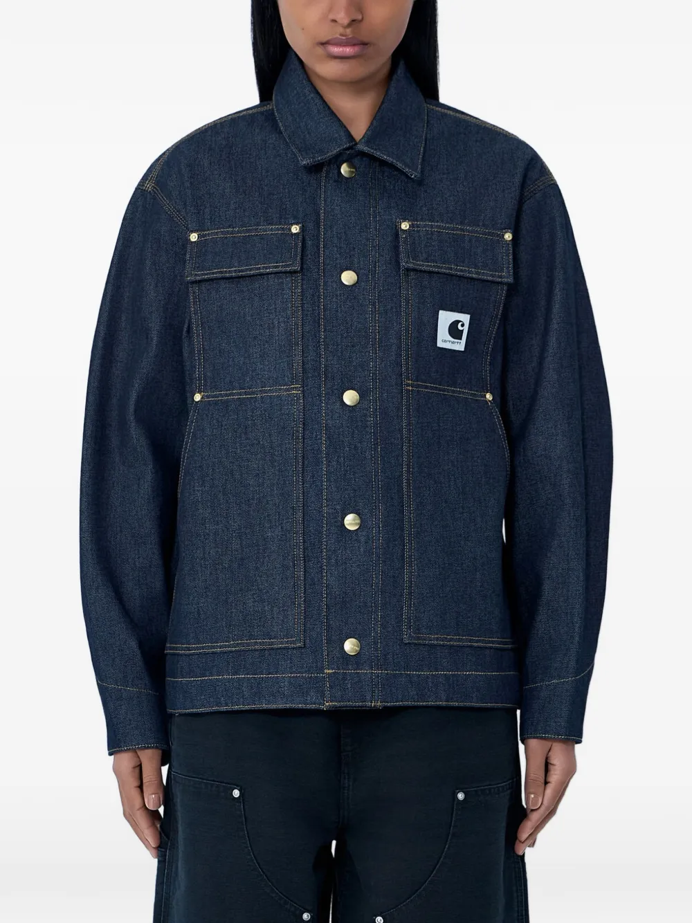 Carhartt WIP button patch pocket denim jacket - Blu