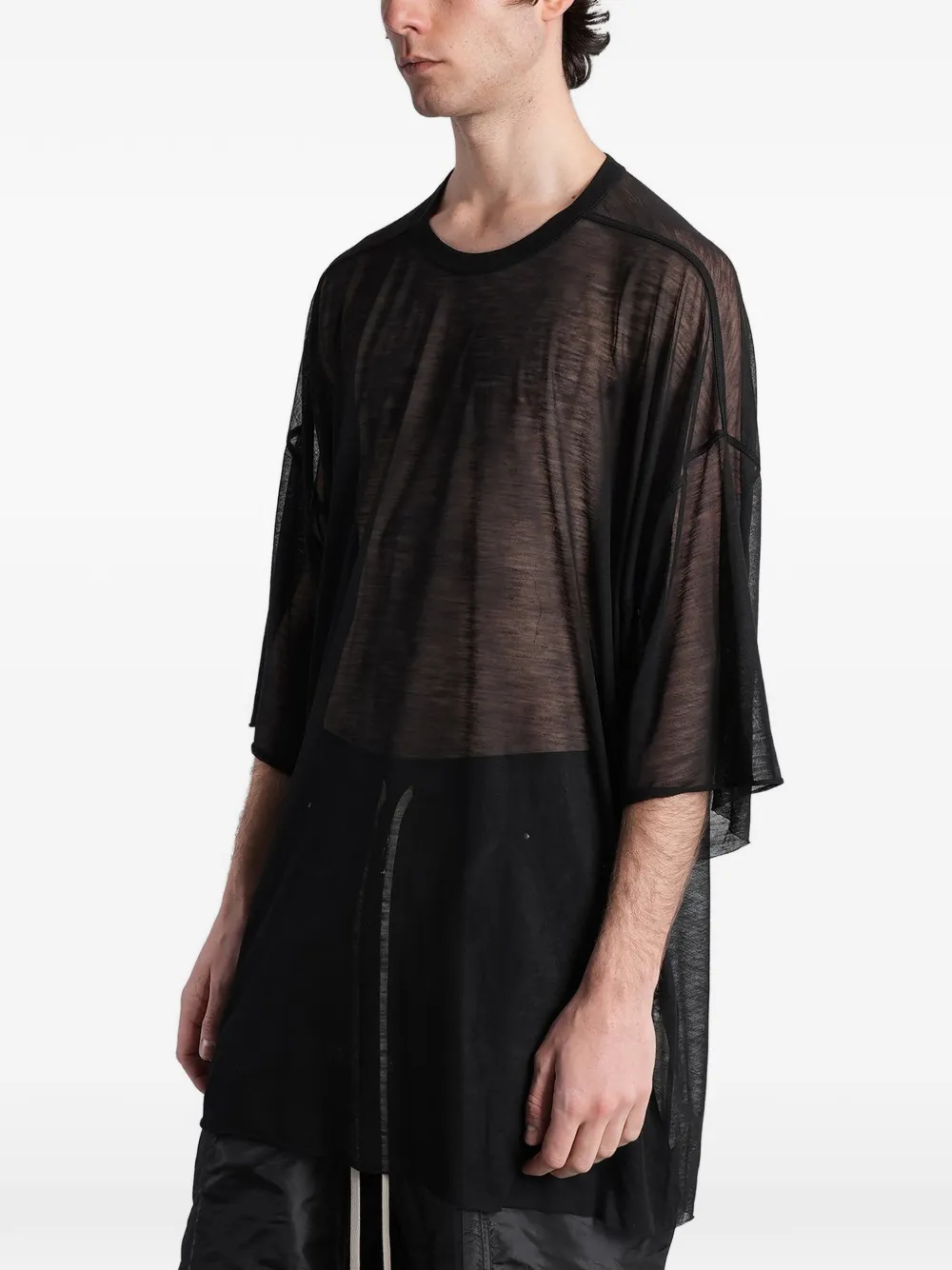 Rick Owens Oversized wollen T-shirt Zwart