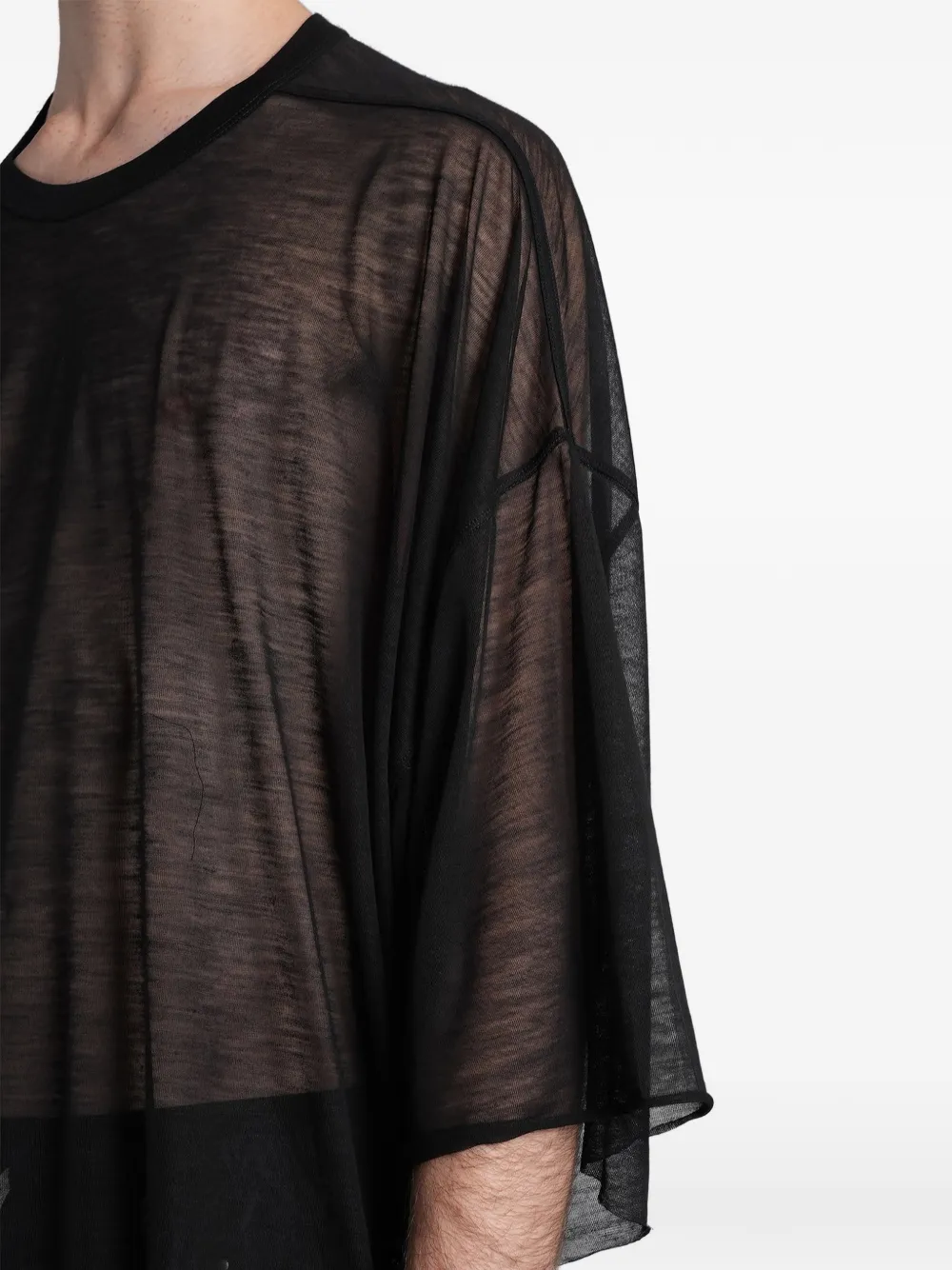 Rick Owens Oversized wollen T-shirt Zwart