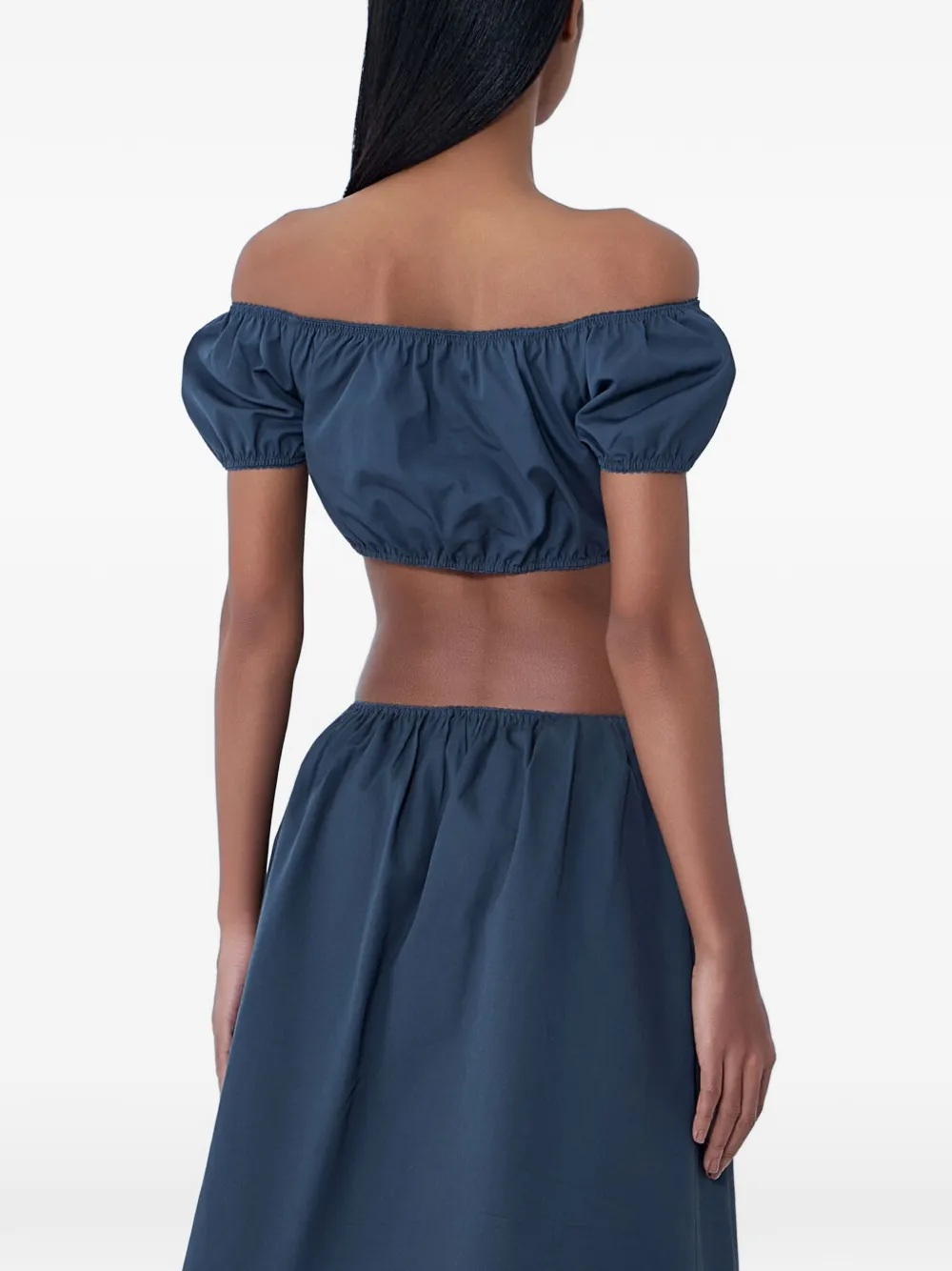  Miu Miu Gathered Off-shoulder Top - Blue 
