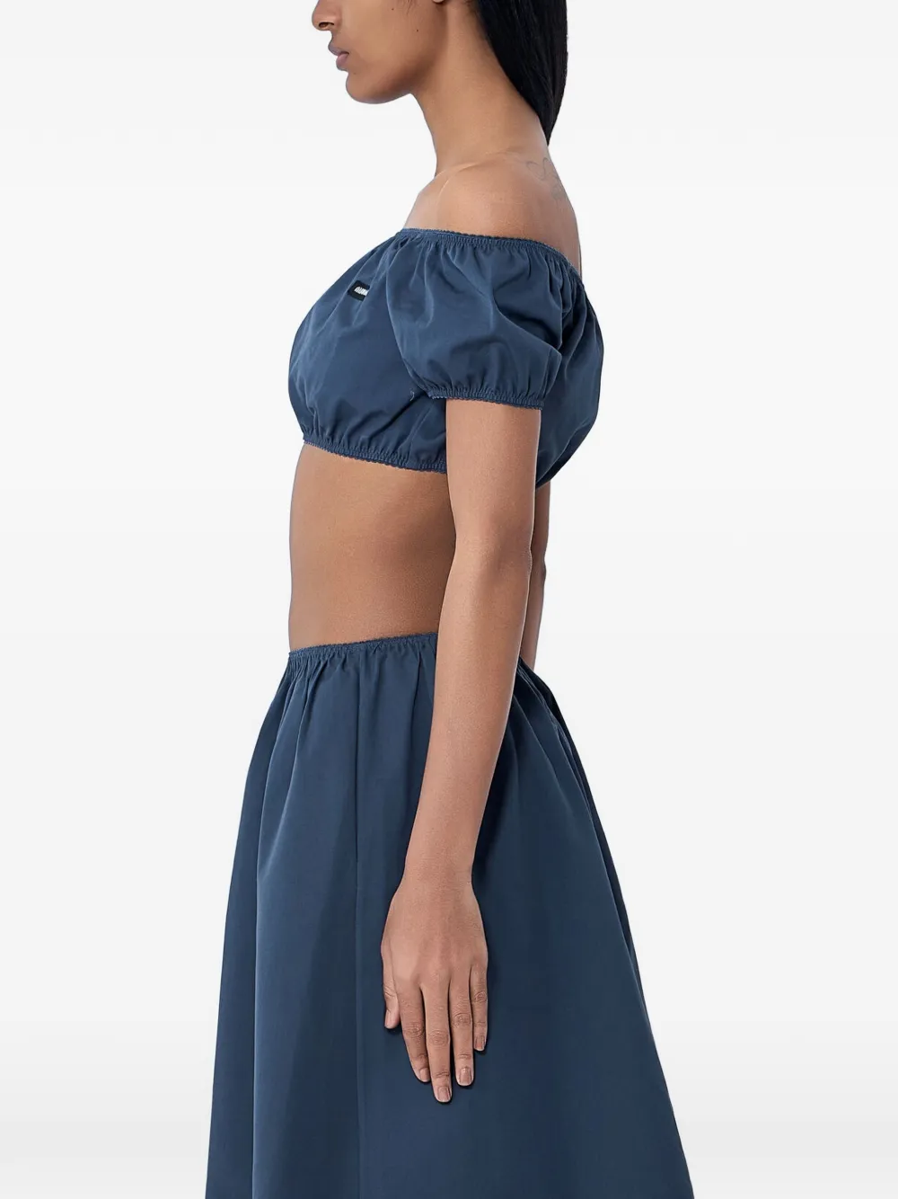  Miu Miu Gathered Off-shoulder Top - Blue 