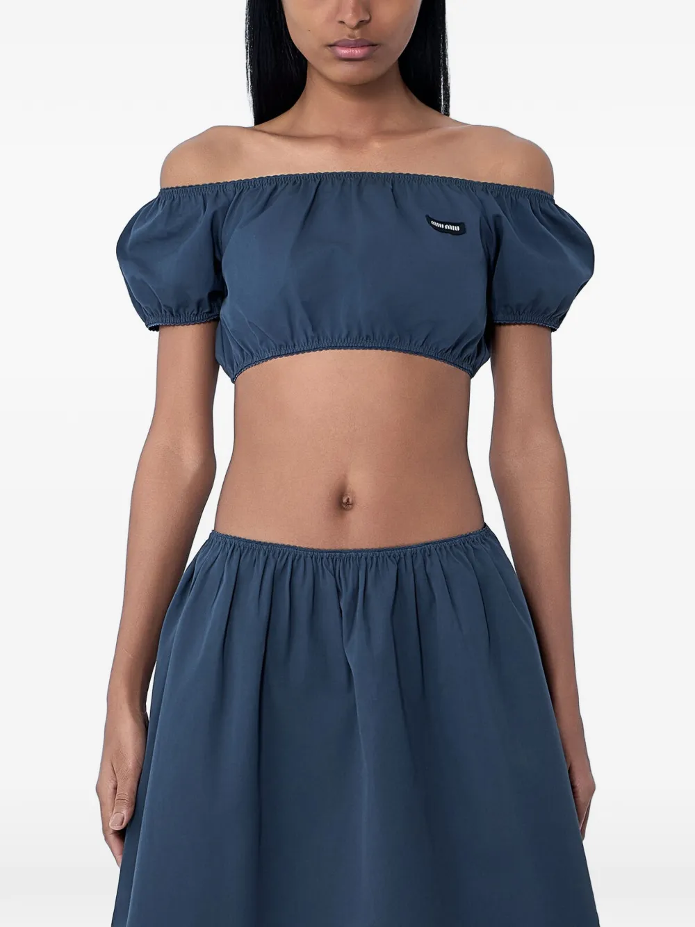 Miu Miu gathered off-shoulder top - Blu