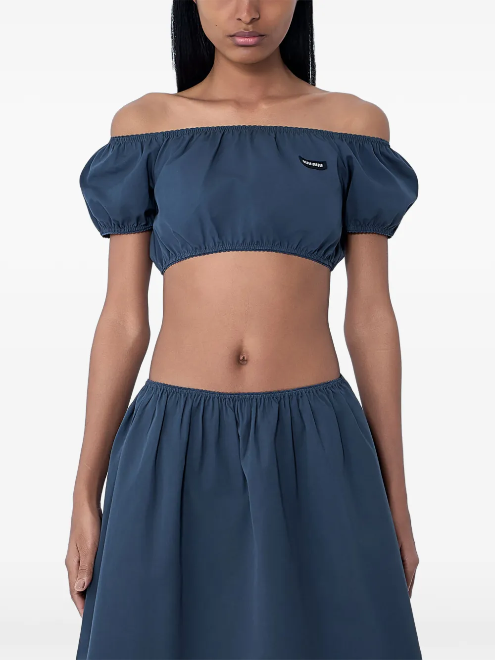 Miu Miu gathered off-shoulder top - Blu