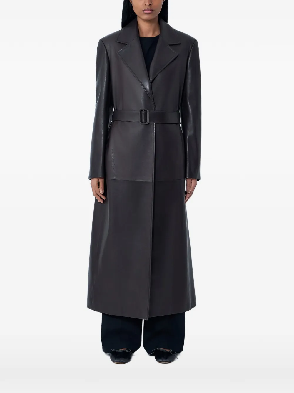 The Row Raisa notched-lapels belted coat - Braun