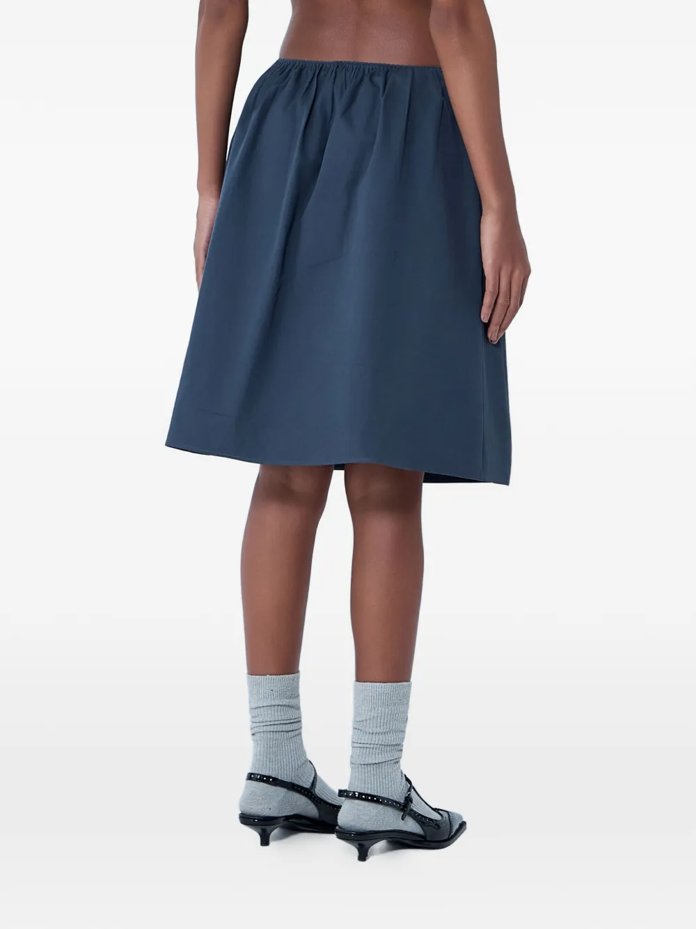 Miu Midi-rok met elastische taille Grijs