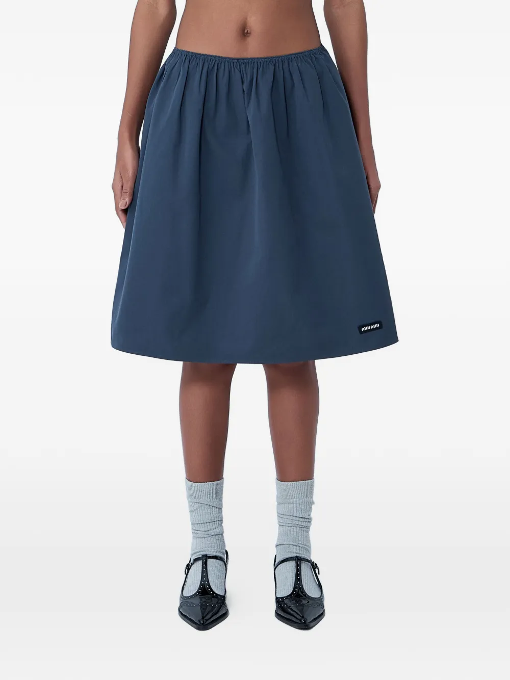 Miu Miu a-line midi elasticated skirt - Grigio