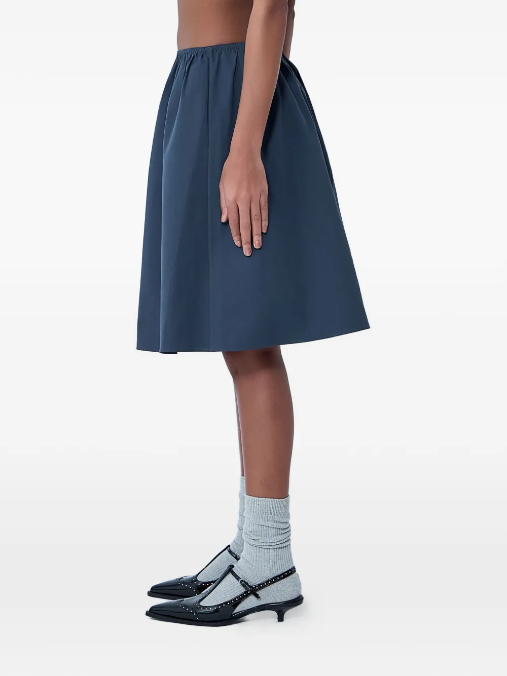 Miu Midi-rok met elastische taille Grijs