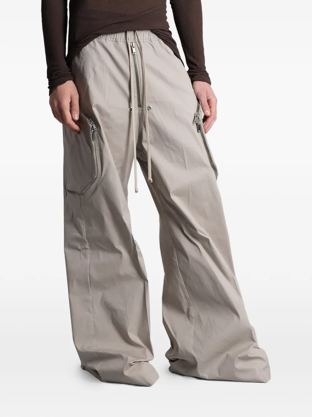 Rick Owens Heizer Belas katoenen broek met trekkoord en rits Grijs