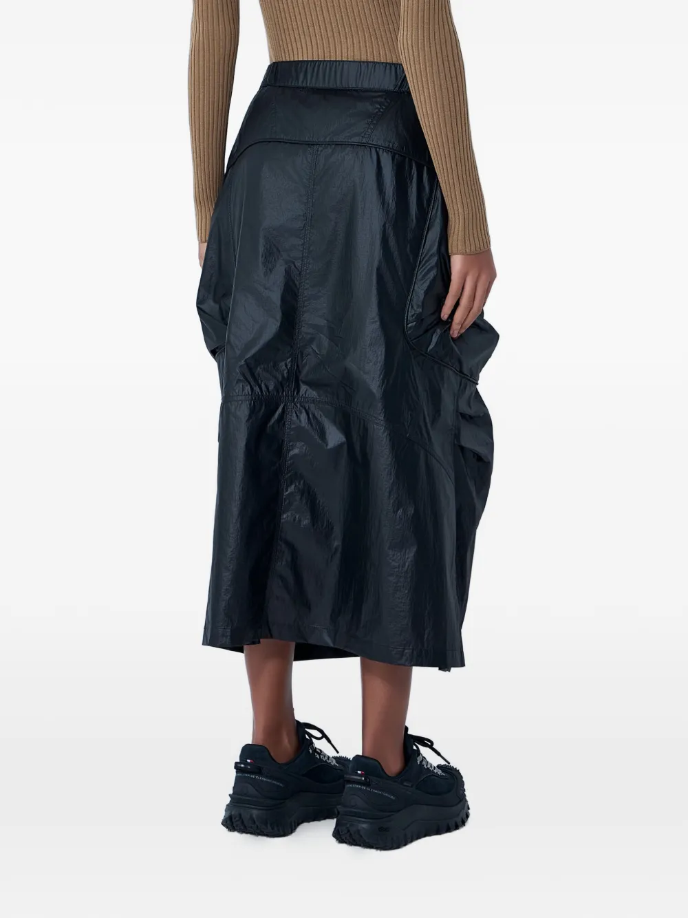  Moncler Crinkled-effect Cargo Skirt - Black 