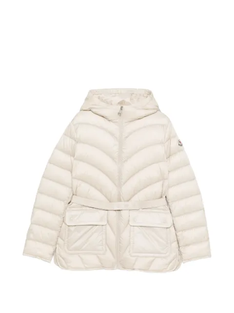 Moncler Enfant chamarra con cinturón y capucha