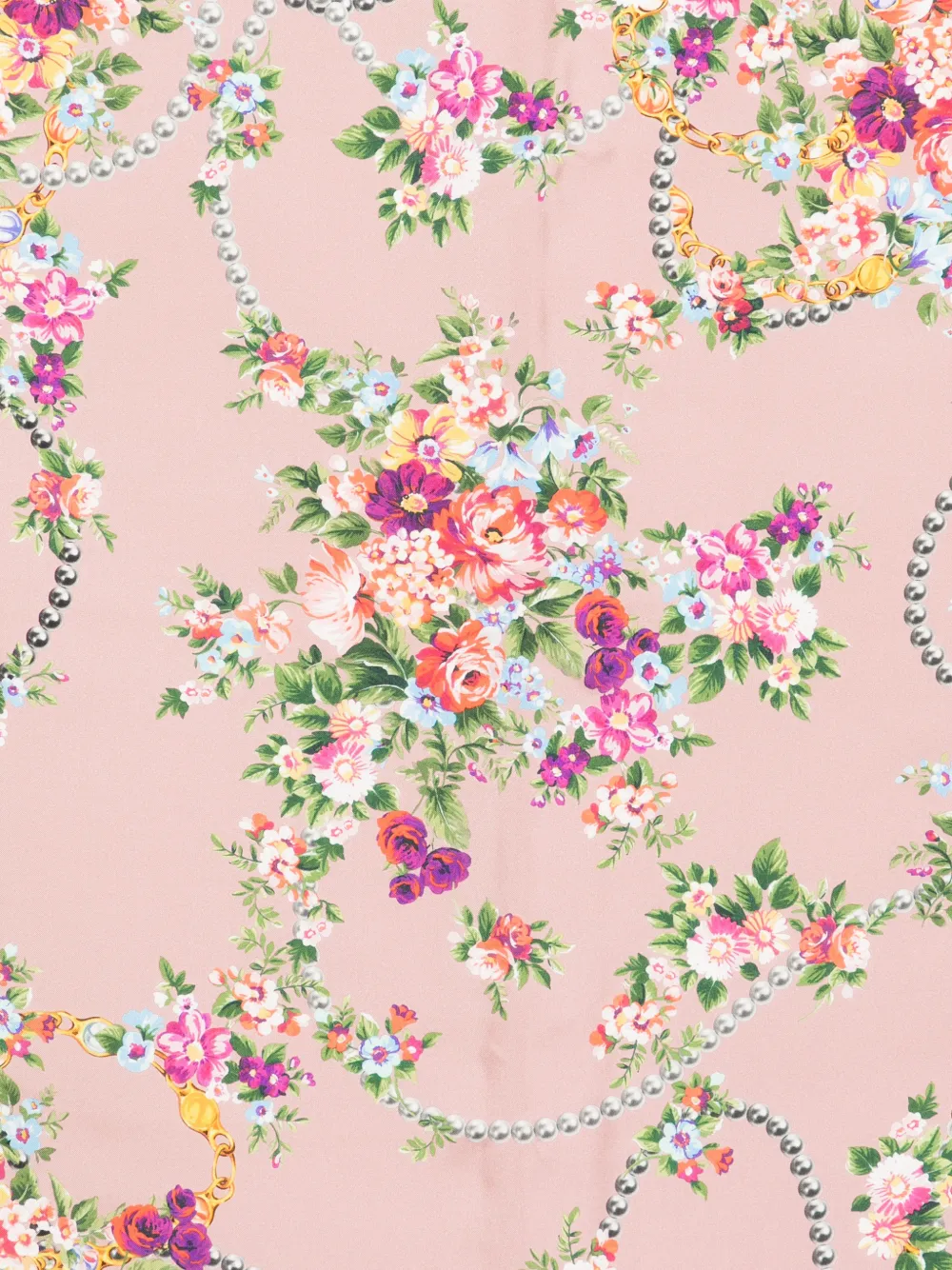 Dolce & Gabbana Kleien zijden twill sjaal met bloemenprint Beige