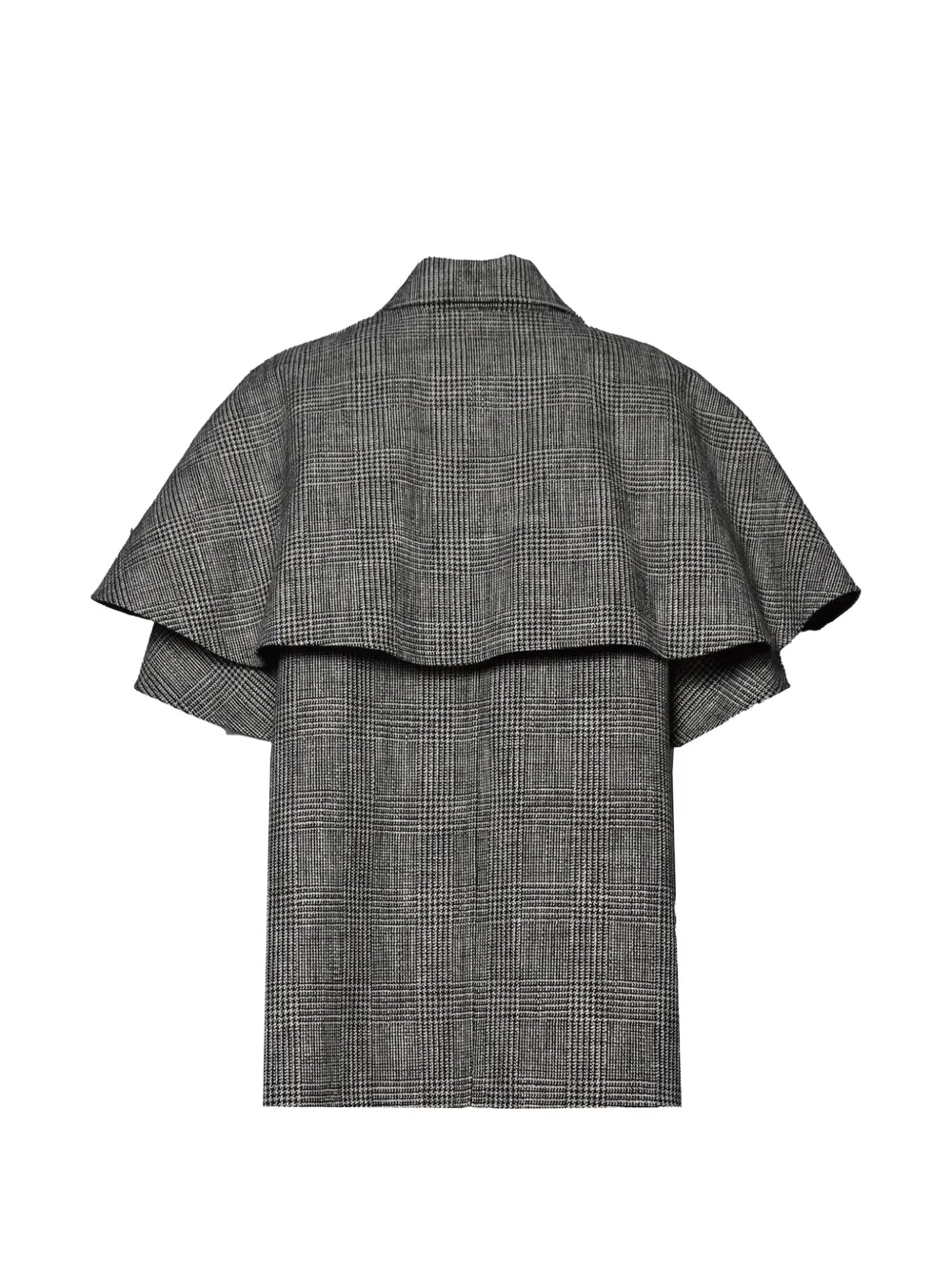 Max Mara Pavetta Prince of Wales geruite cape met ceintuur Grijs