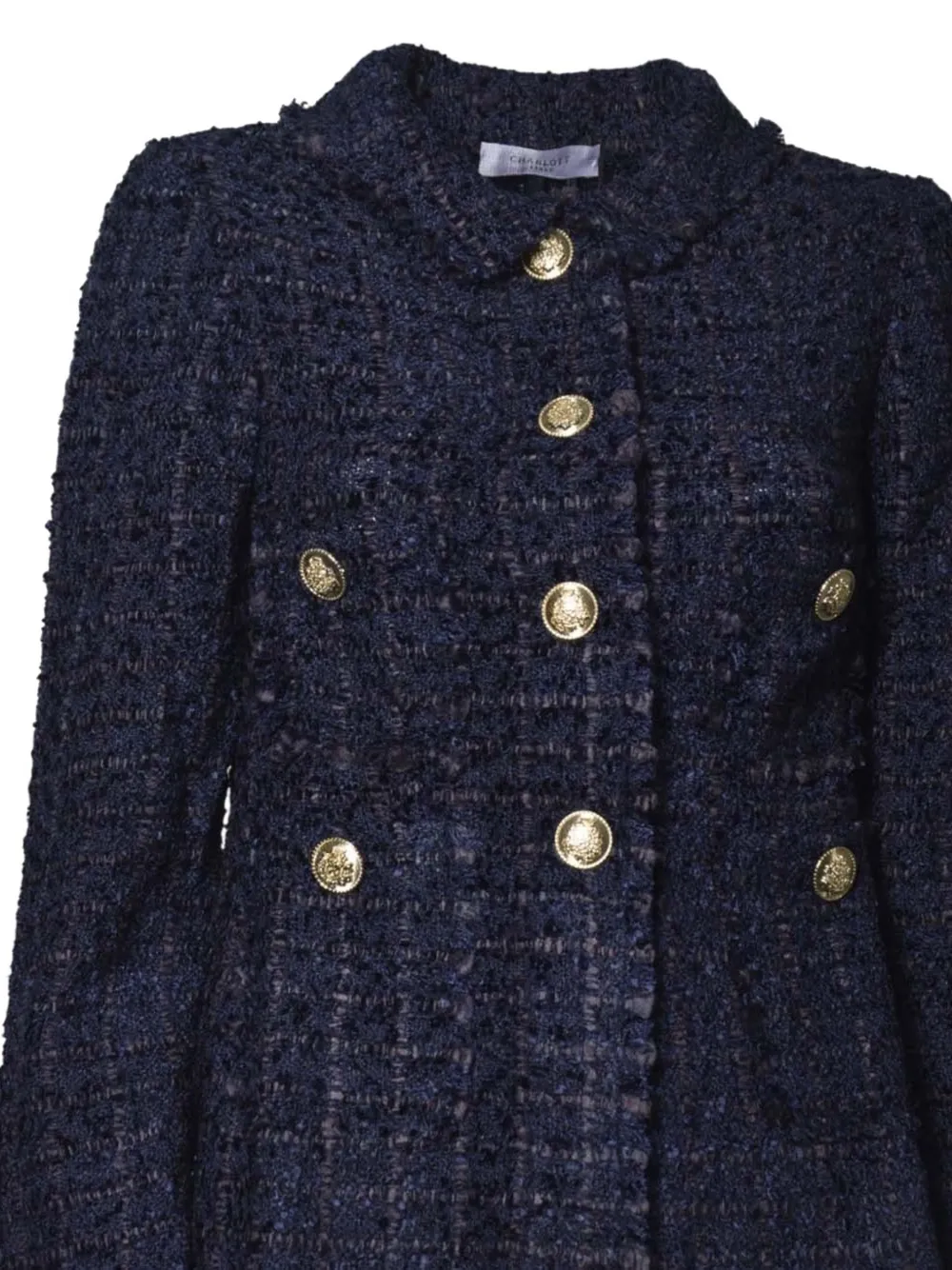  Charlott Frayed Button Jacket - Blue 