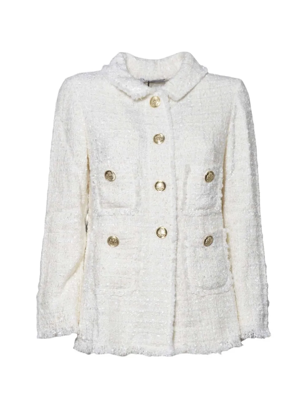Charlott button frayed jacket - Weiß