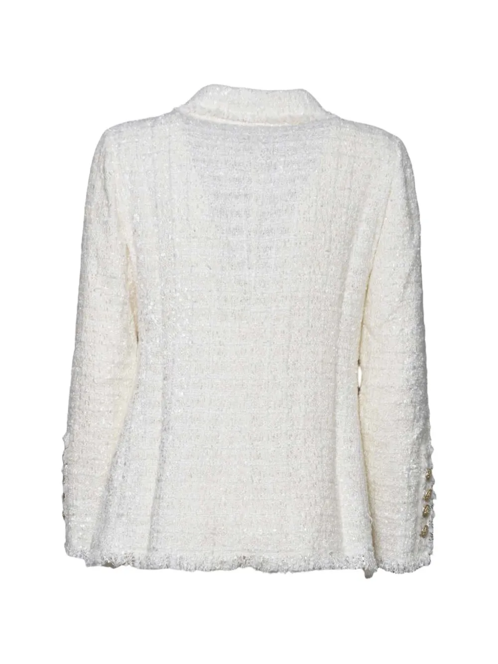 Charlott Button Frayed Jacket - White 