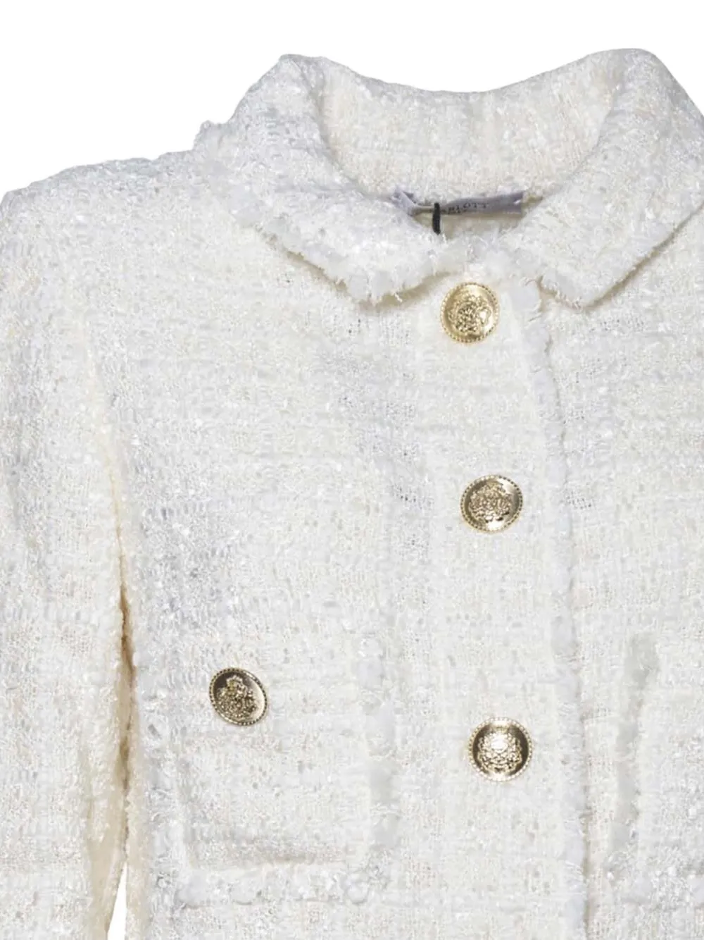  Charlott Button Frayed Jacket - White 