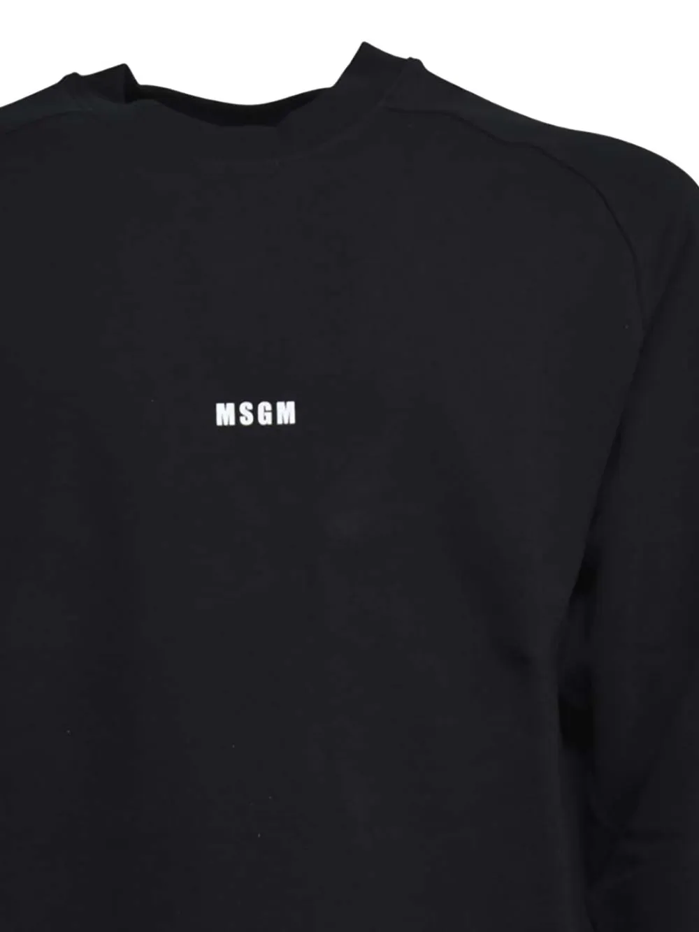 MSGM Sweater met logo en ronde hals Zwart