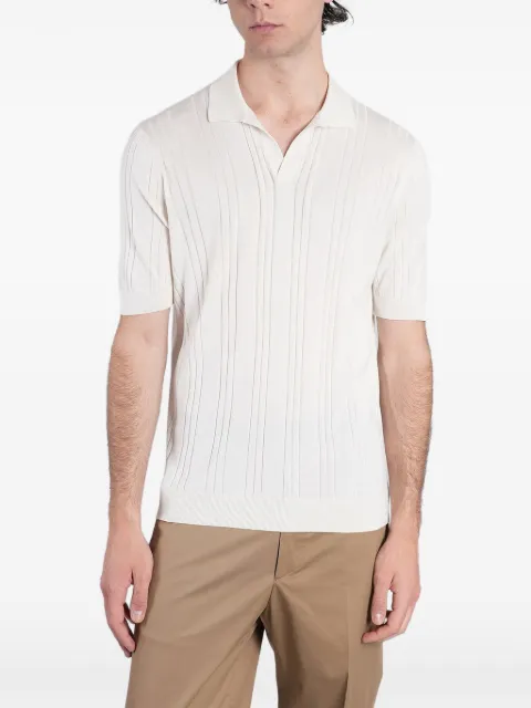 Tagliatore ribbed-knit short-sleeve polo shirt