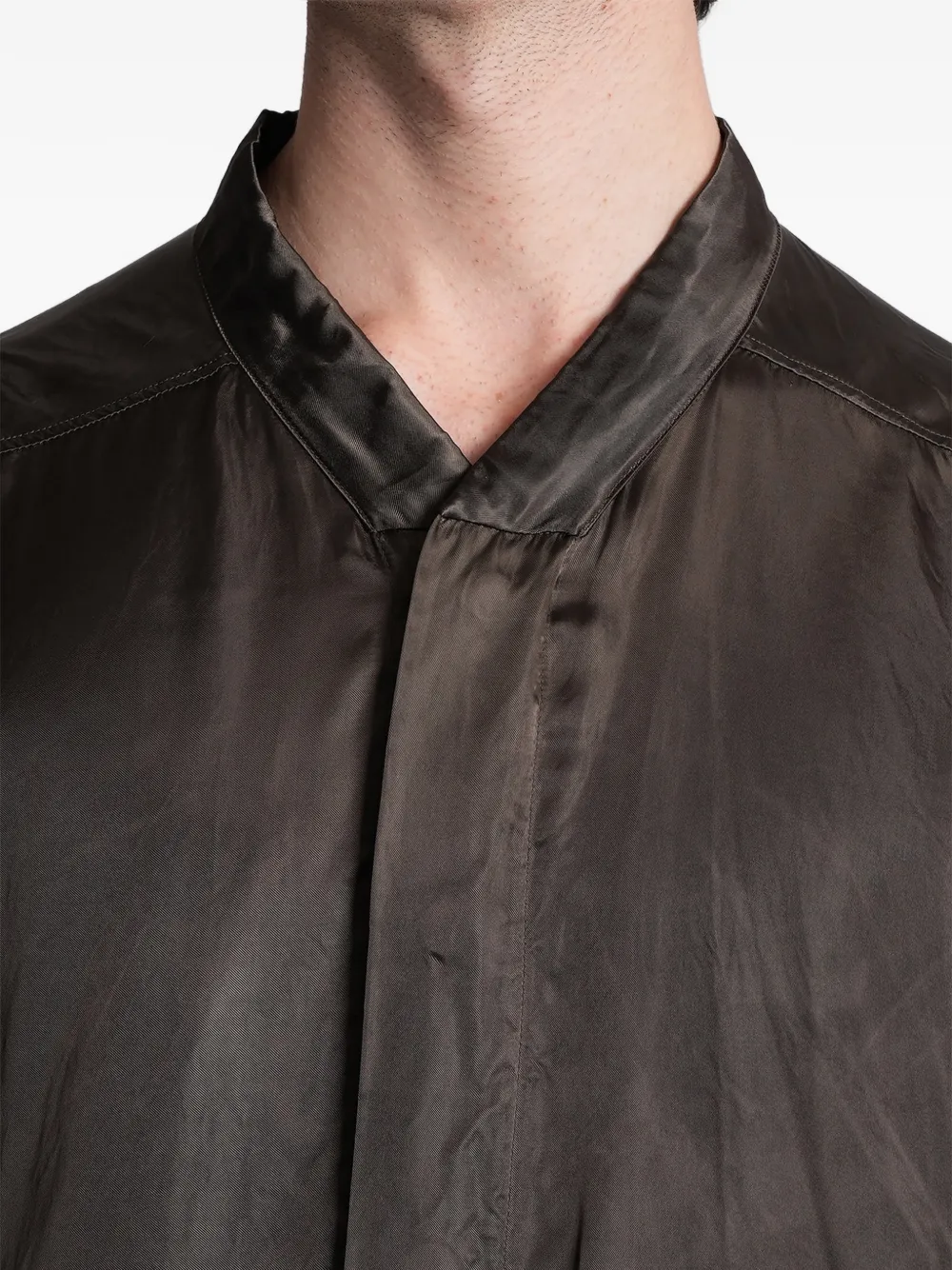 Rick Owens Jumbo Faun overhemd met wijde mouwen en mandarijnkraag Grijs