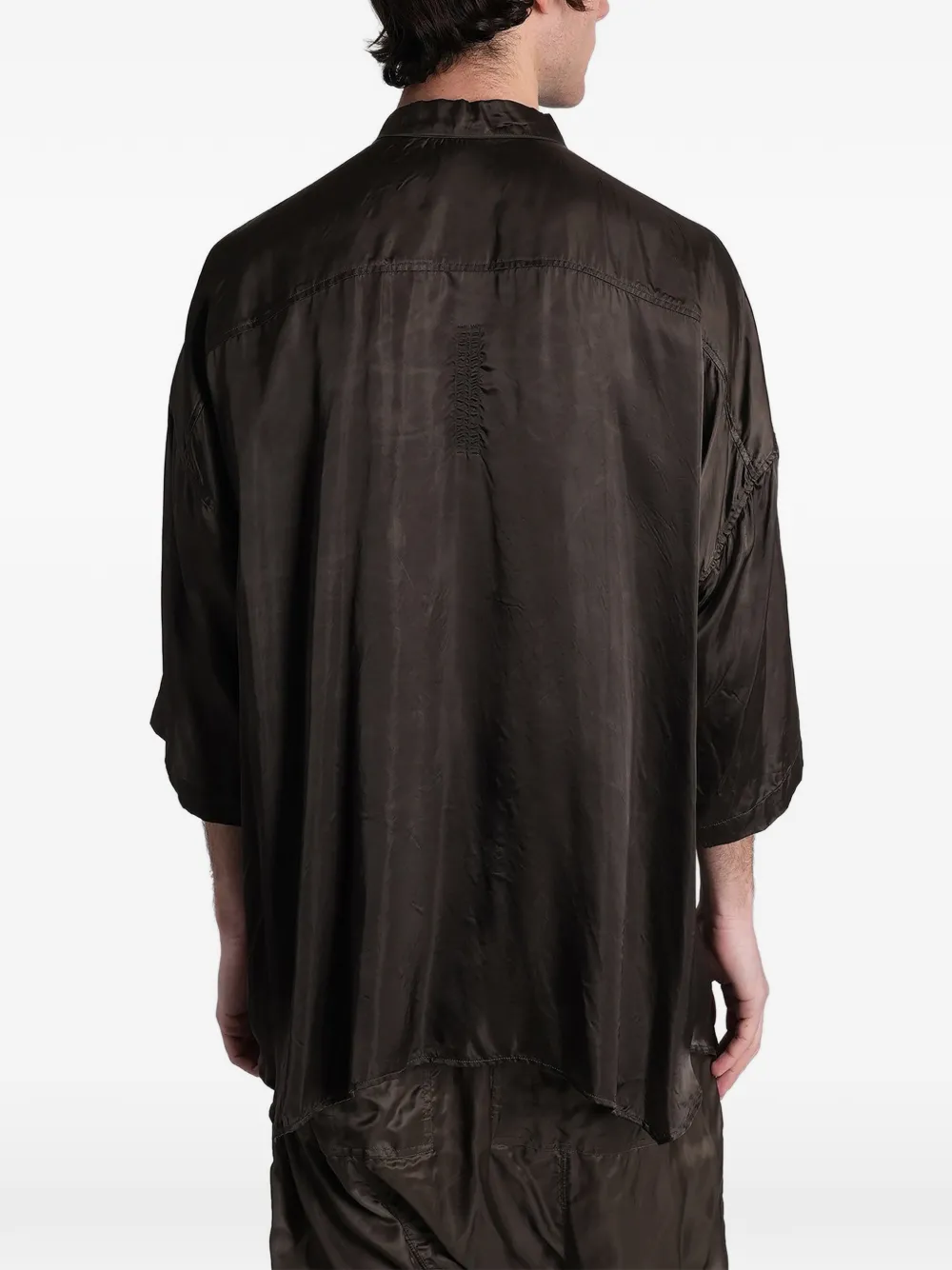 Rick Owens Jumbo Faun overhemd met wijde mouwen en mandarijnkraag Grijs