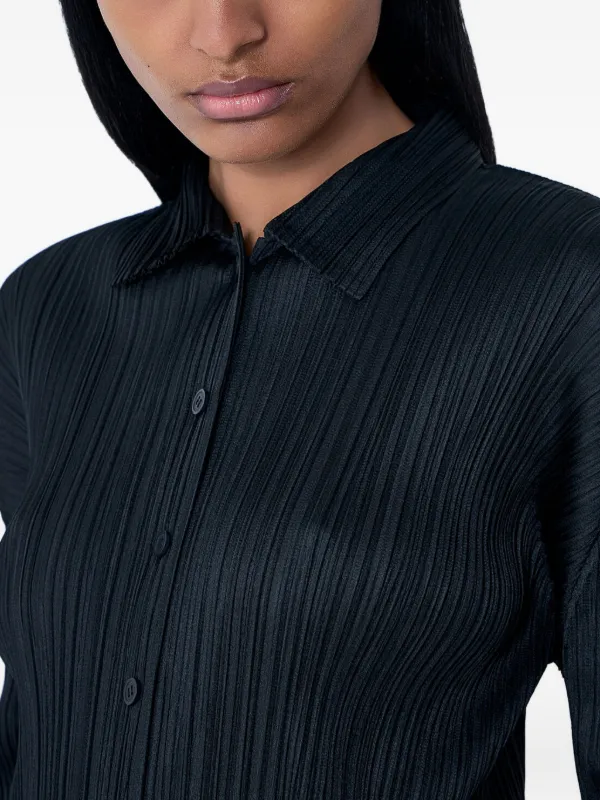 Pleats Please Issey Miyake プリーツ シャツ | ブラック | FARFETCH JP