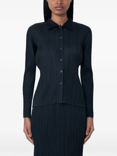 Pleats Please Issey Miyake 百褶扣角领衬衫