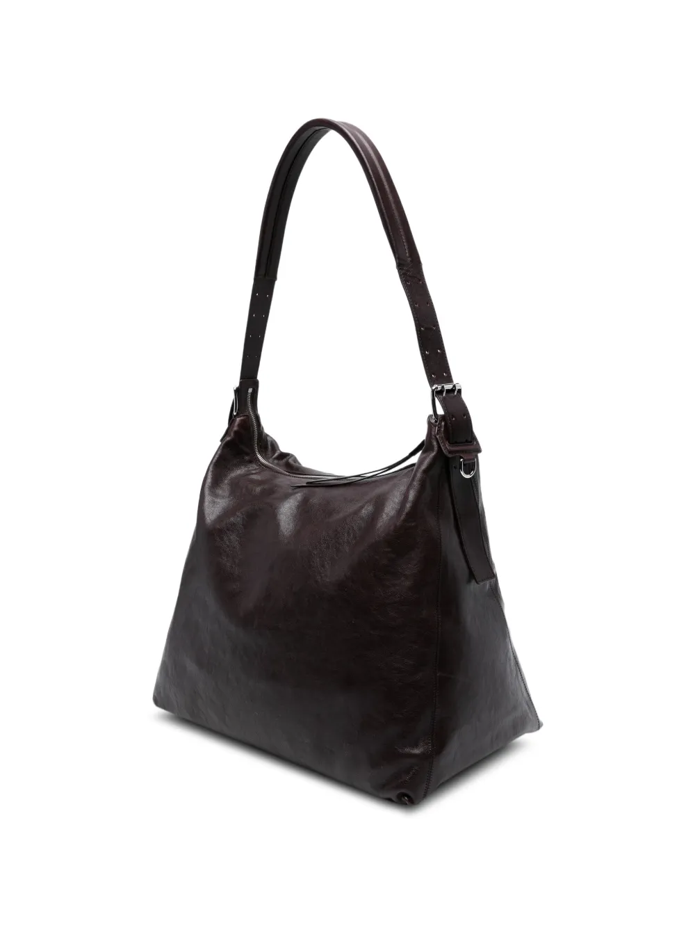  Lemaire Belted Shiny Leather Shoulder Bag - Purple 