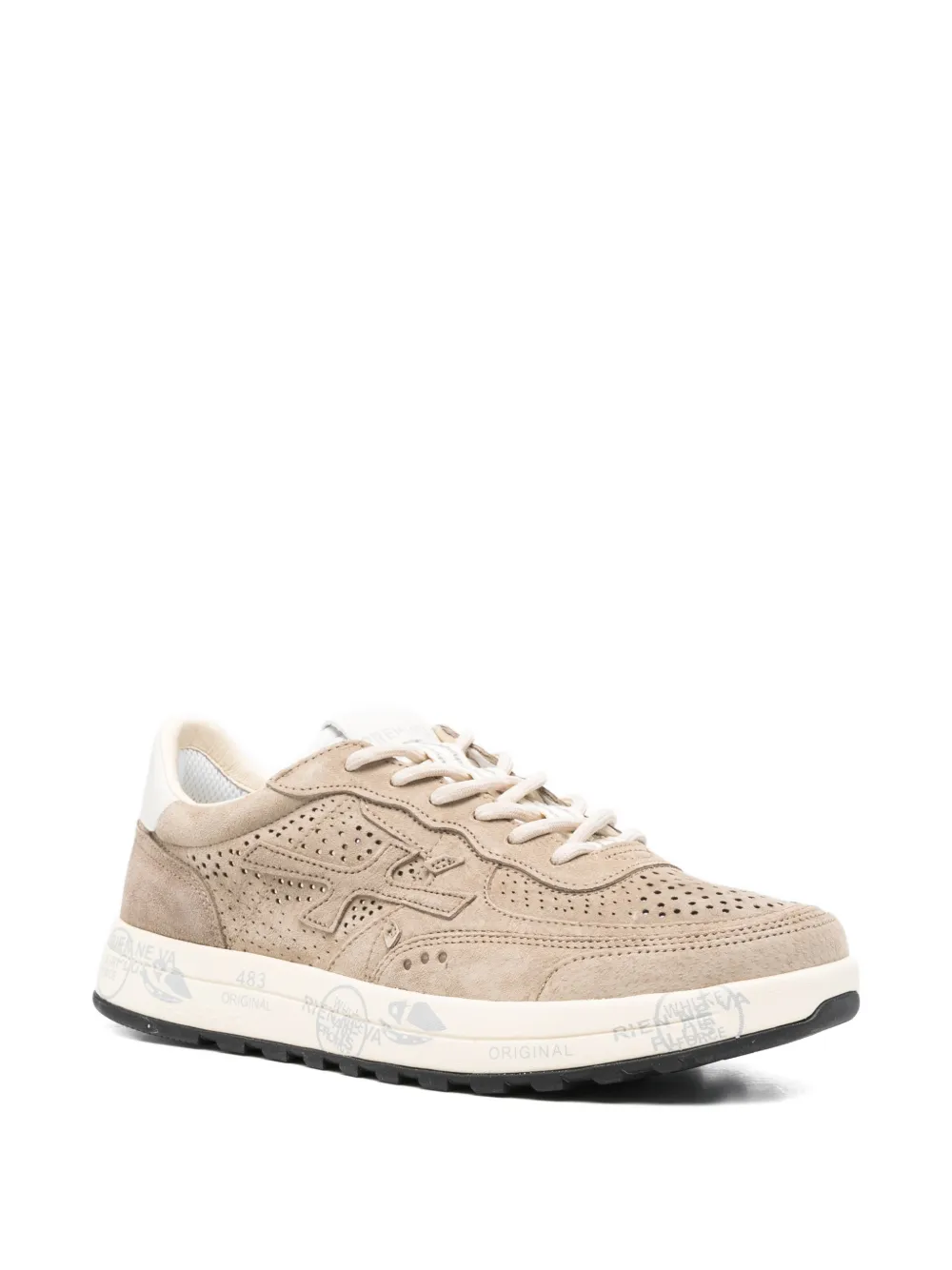 Premiata Nous sneakers met geperforeerde details Beige