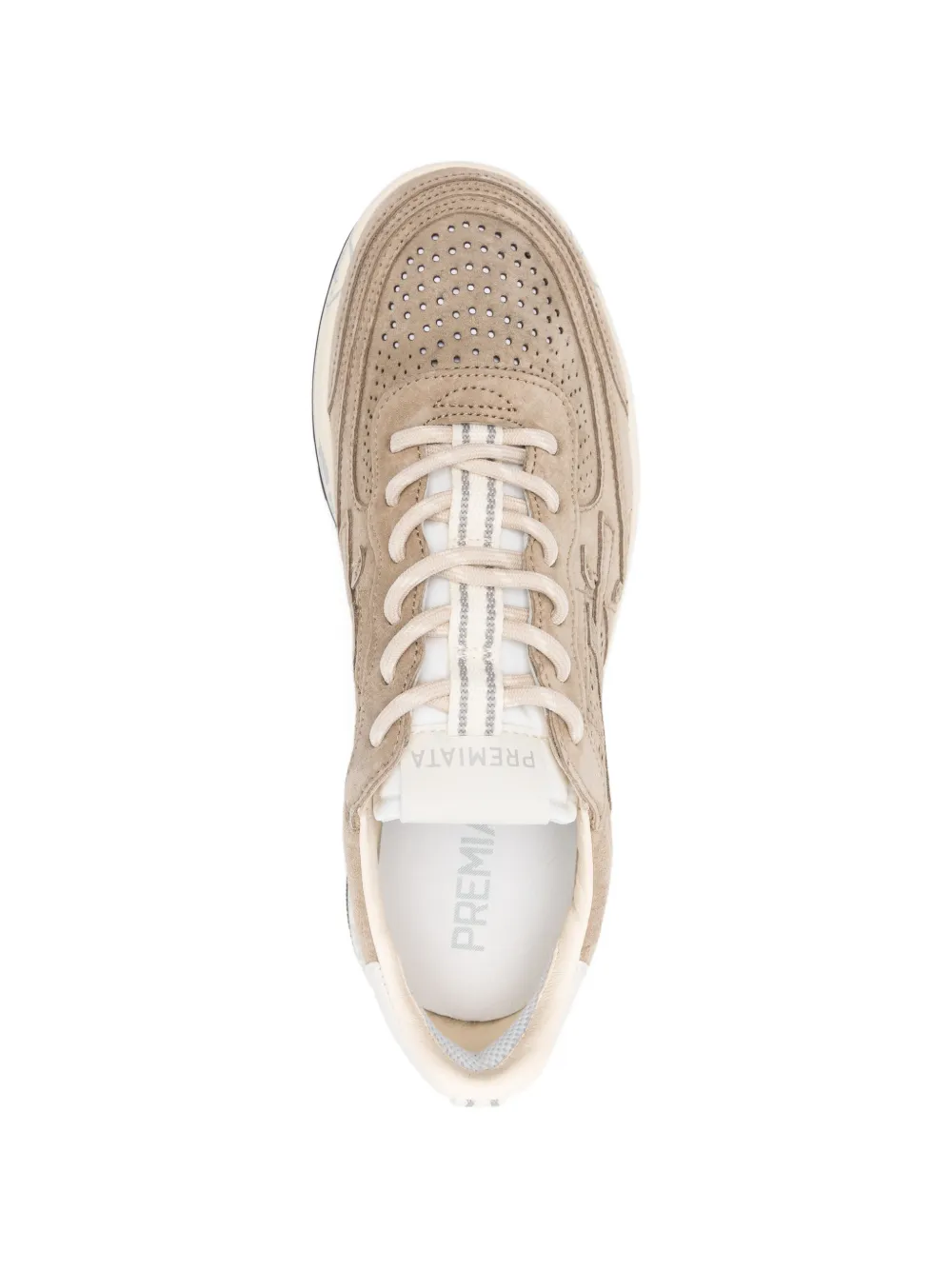 Premiata Nous sneakers met geperforeerde details Beige