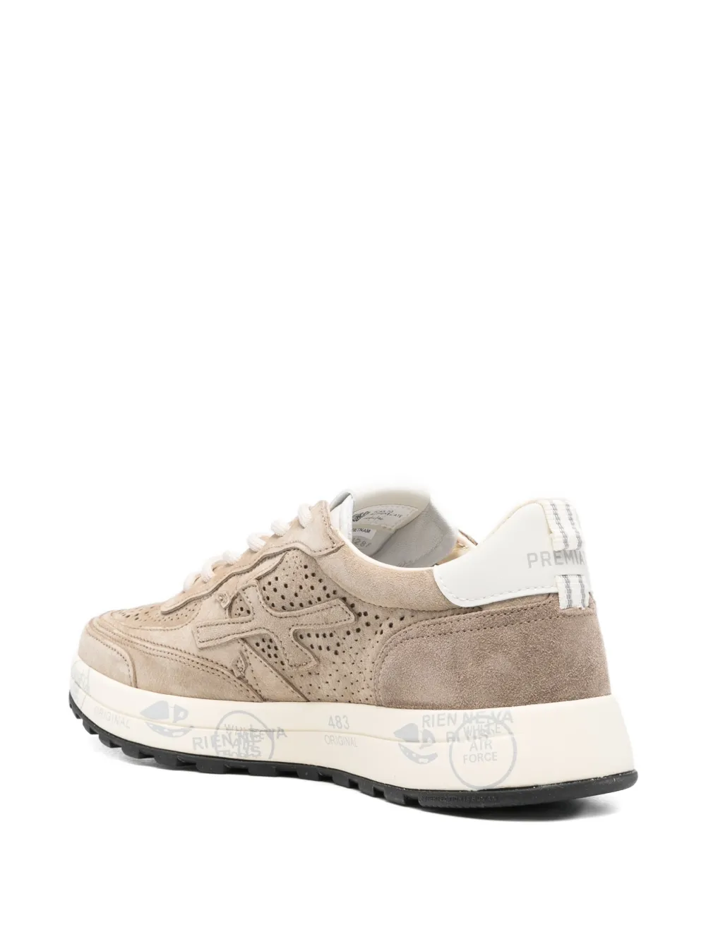 Premiata Nous sneakers met geperforeerde details Beige