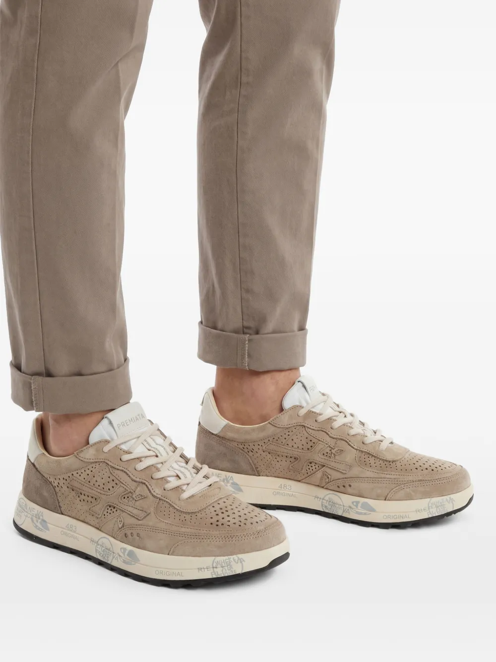Premiata Geperforeerde sneakers Beige