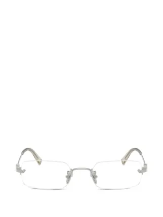 Miu Miu Eyewear リムレスメガネフレーム | シルバートーン | FARFETCH JP
