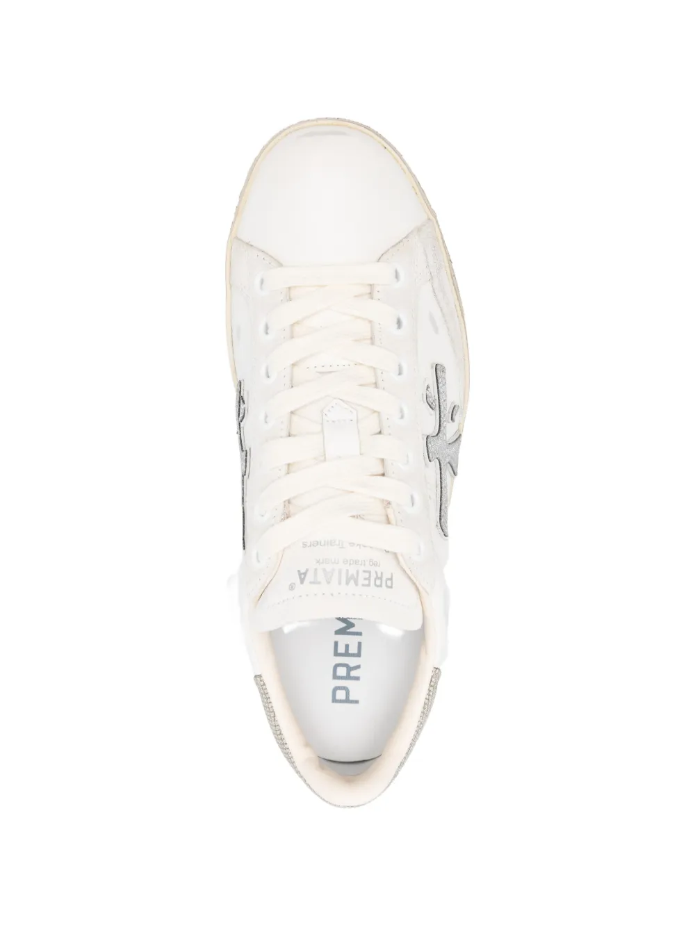 Premiata Stevend glitter-appliqué sneakers Wit