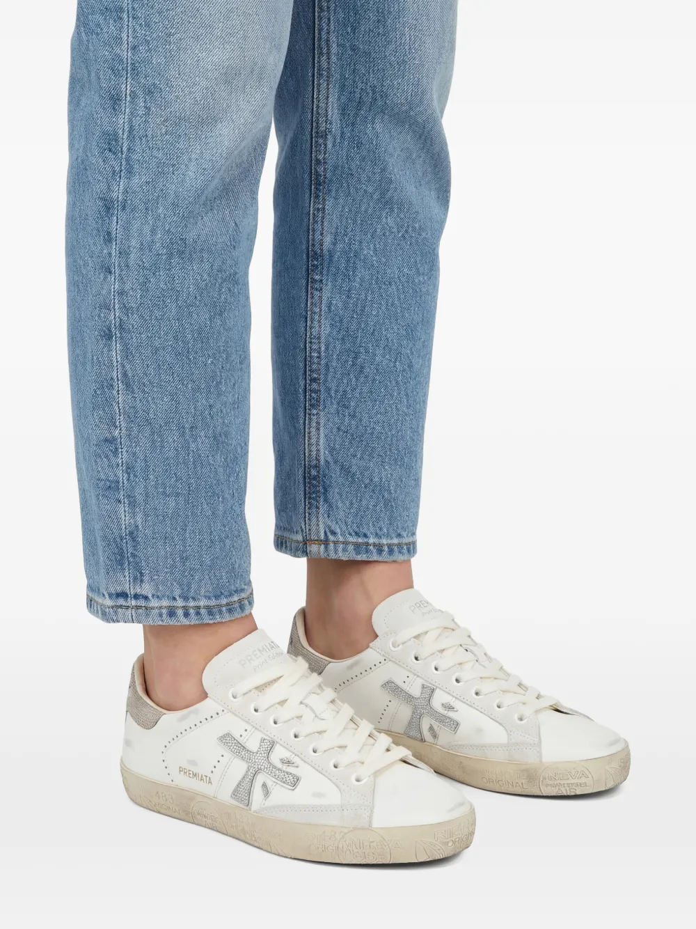 Premiata Stevend sneakers met glitter-applicatie Beige