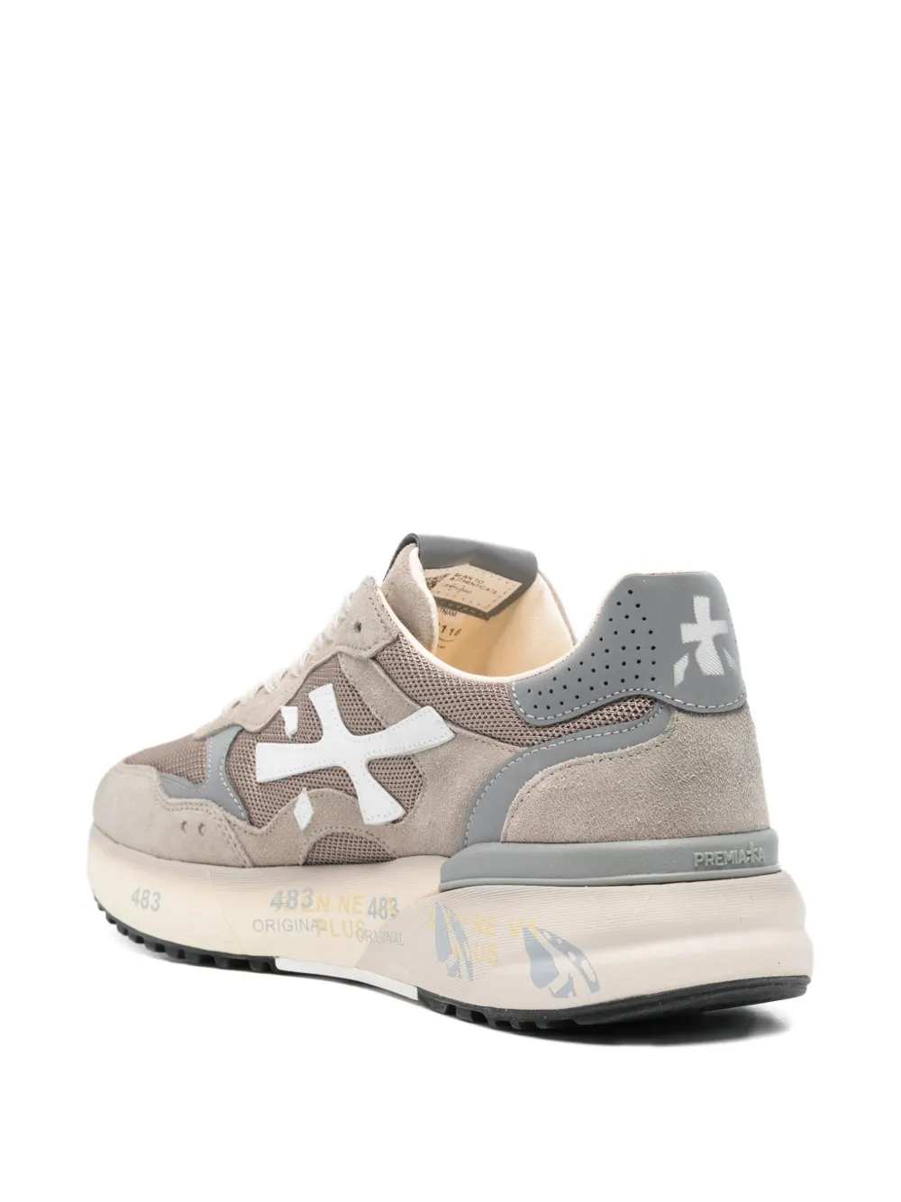 Premiata Mick sneakers met logopatch Beige