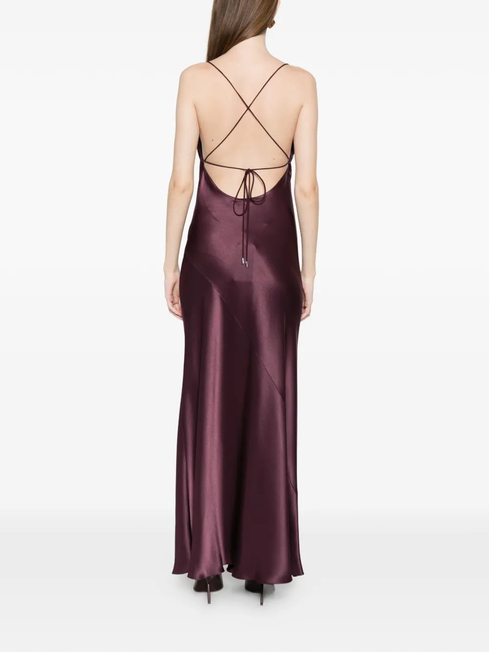 PINKO Satijnen maxi-jurk met col Paars