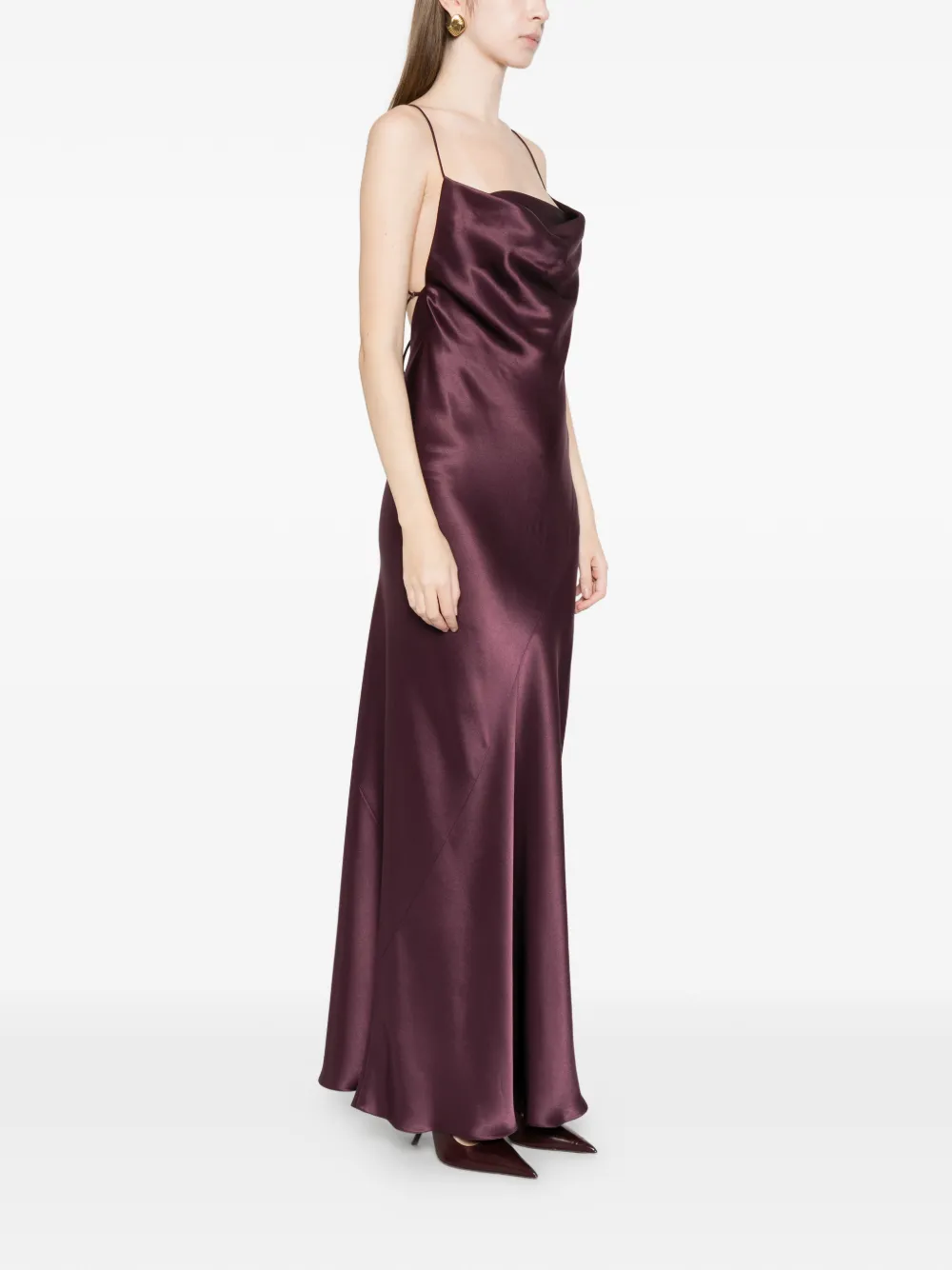 PINKO Satijnen maxi-jurk met col Paars