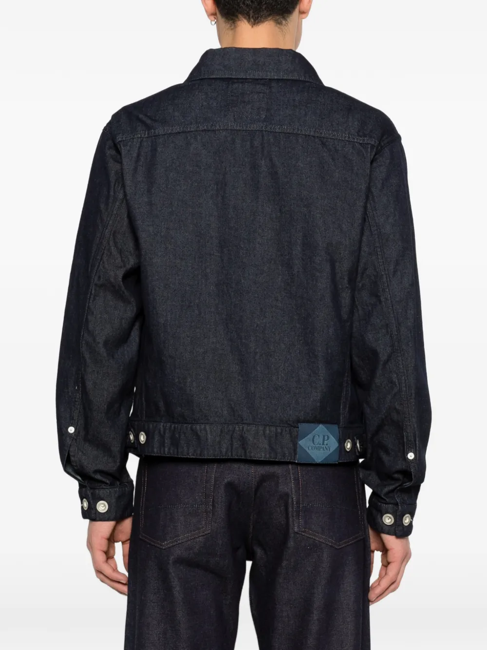 C.P. Company 3 1 denim jack met rits Blauw