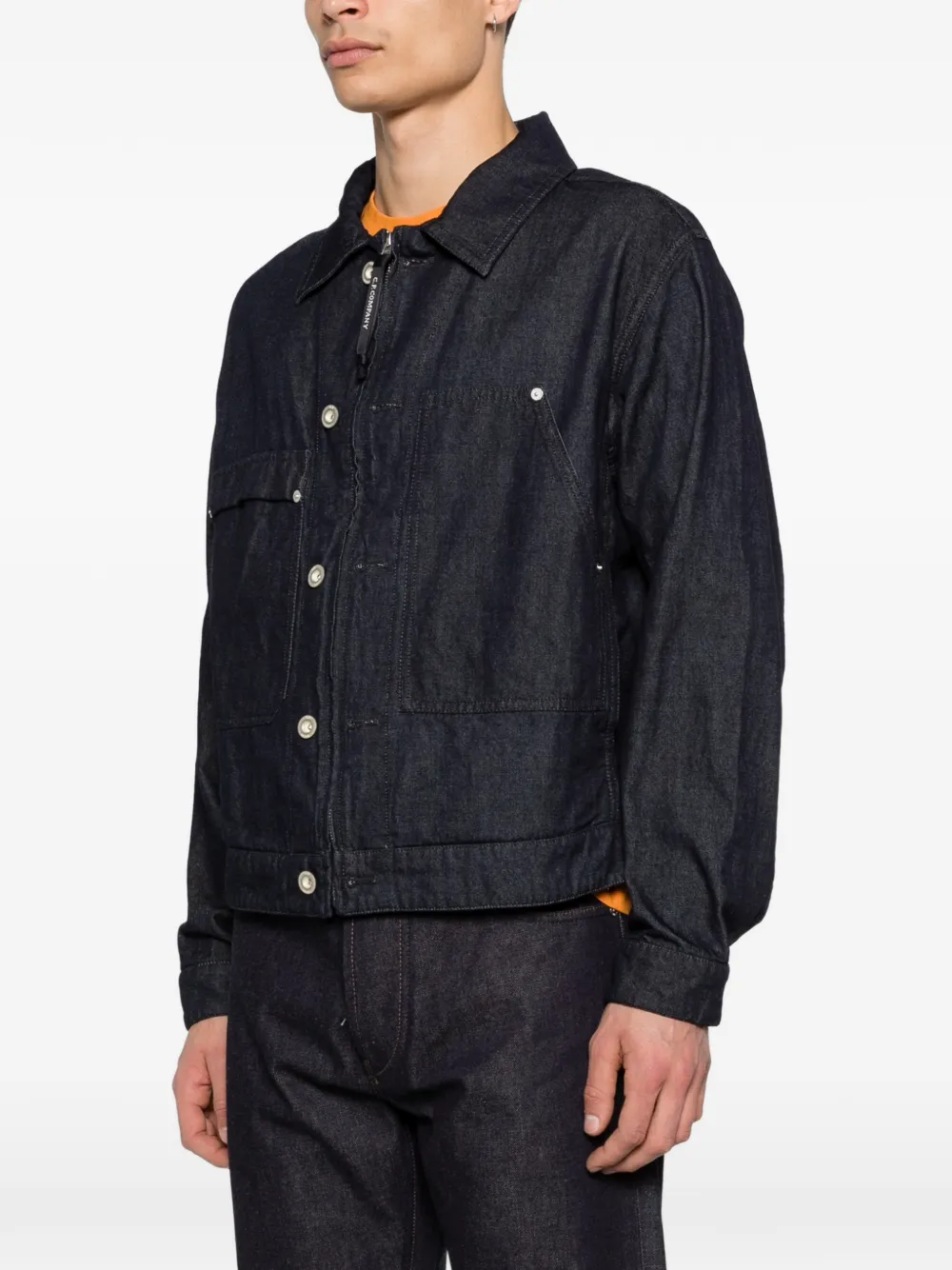 C.P. Company 3 1 denim jack met rits Blauw