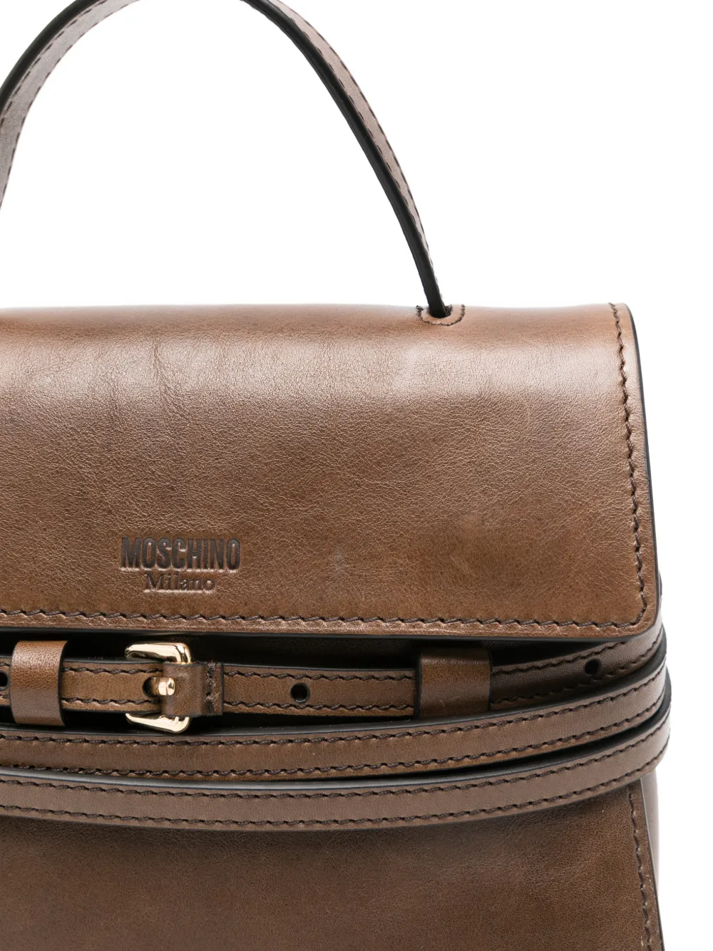 Moschino Kleine Tie Me shopper met gespband Bruin
