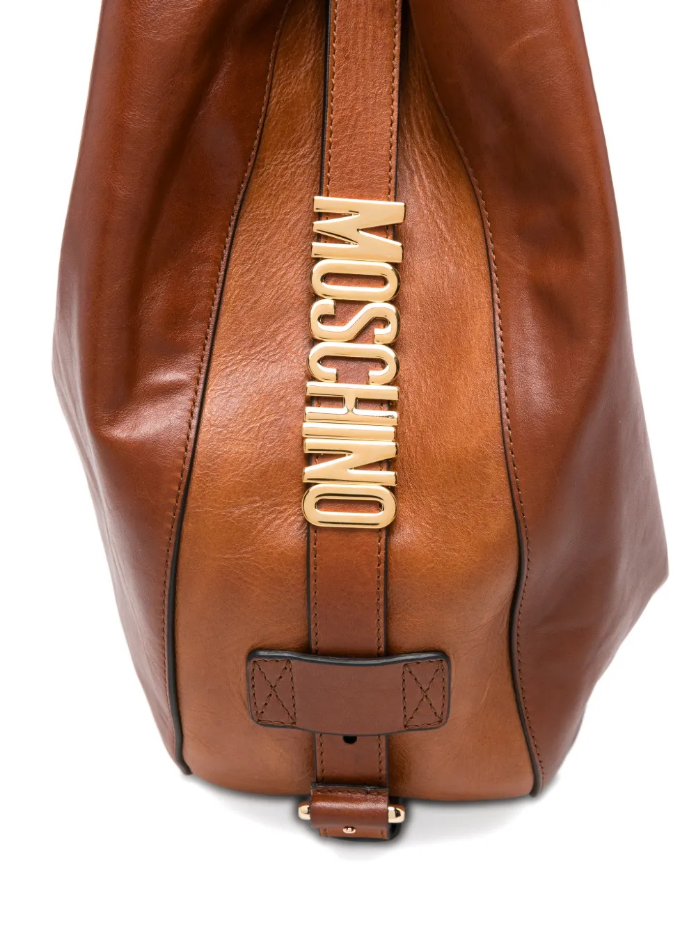 Moschino Leren schoudertas met handvat Bruin