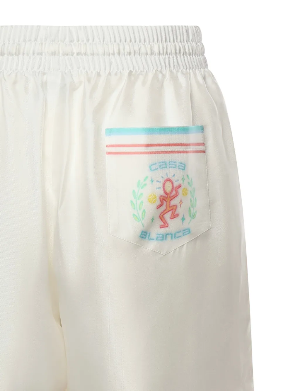 Casablanca Dance Joy zijden shorts met trekkoord Wit