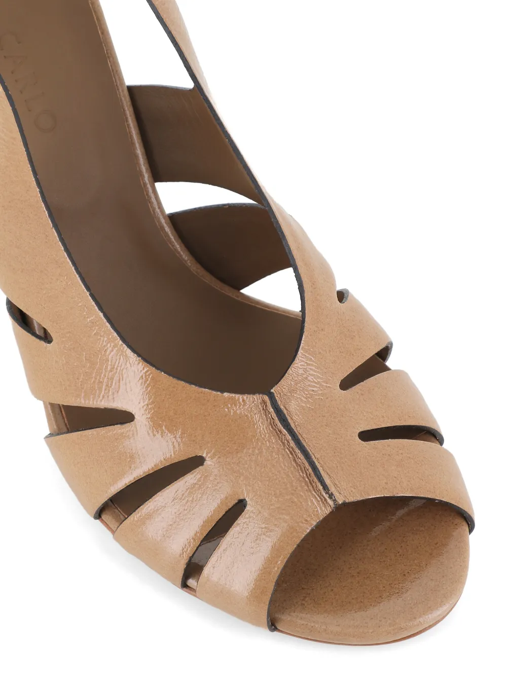 Del Carlo Sandalen met open neus en hak Beige