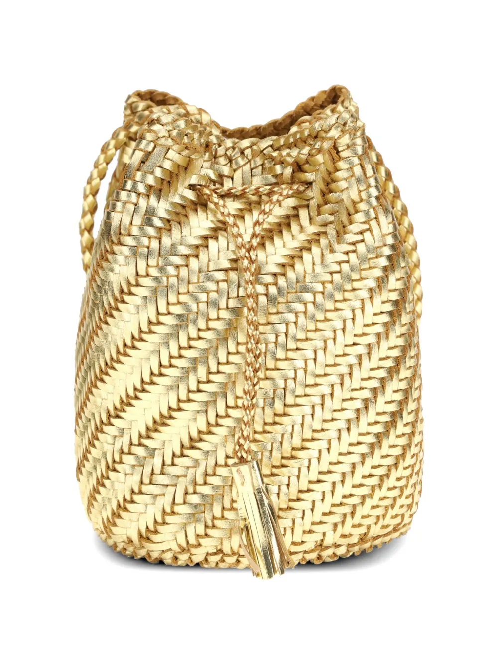  Dragon Diffusion Pompom Drawstring-detail Bucket Bag - Gold 