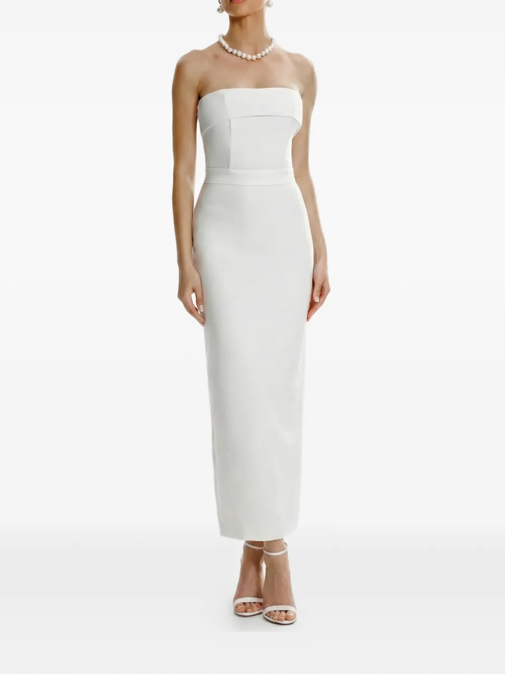 FRAMBOISE strapless back slit dress