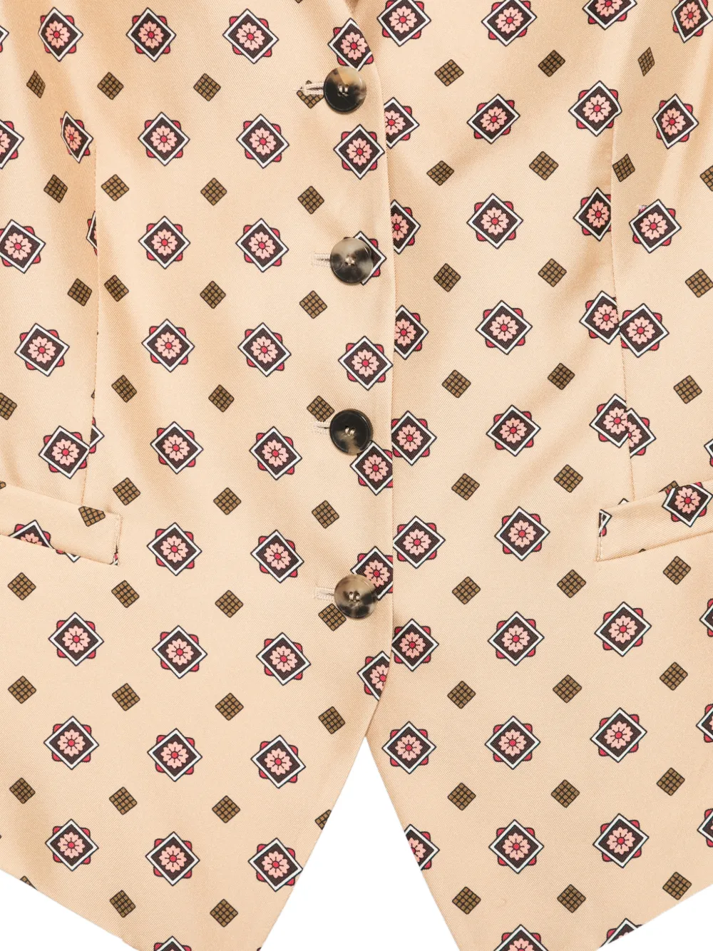  Alberto Biani Buttoned Patterned Waistcoat - Neutrals 