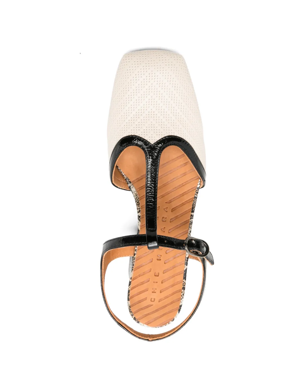 Chie Mihara Schoenen met blokhak en slangen-effect Wit